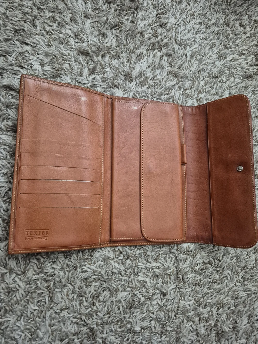 💕VTG Texier Brown Leather Wallet - Made In France💕